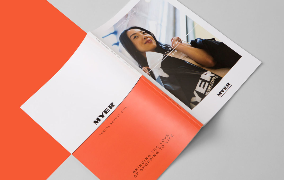 Myer annual corporate report cover design