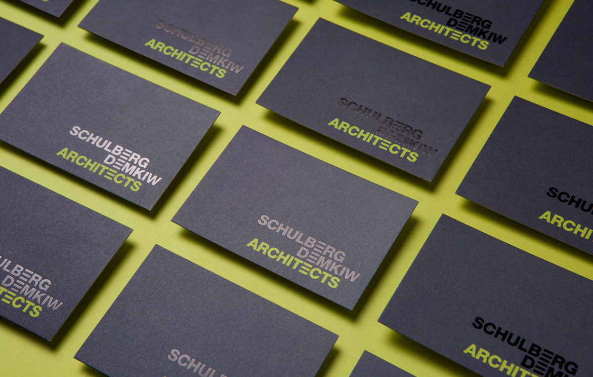 Re-branded business cards for architect client