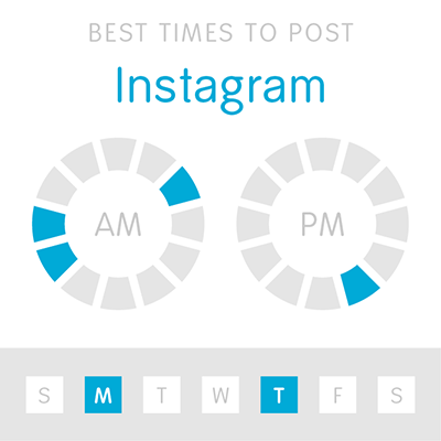 An infographic showing the best times to post to instagram